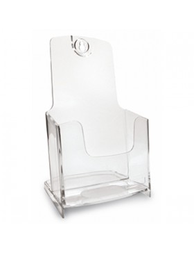 PORTE BROCHURE 1/3 A4 PLEXI ép.33mm AVEC PERFO FIXATION