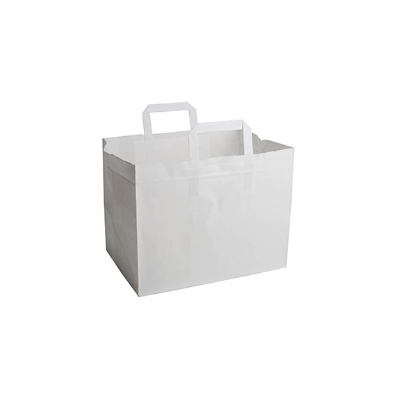 SAC KRAFT ANSE PLATE 32+17*25cm - 70g/m² BLANC