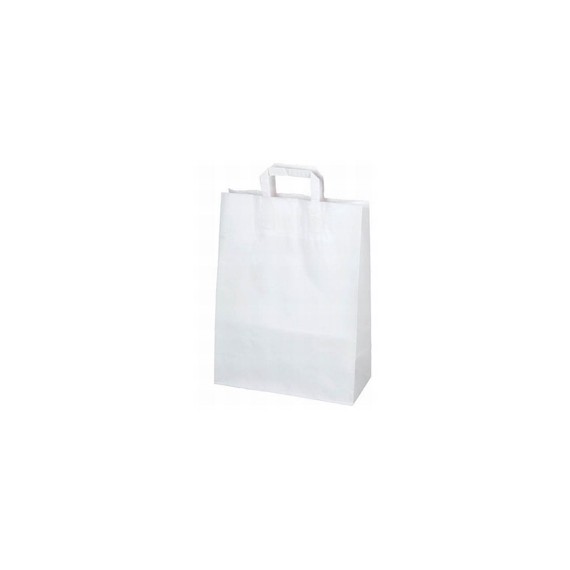 SAC KRAFT ANSE PLATE 22+10*36cm - 70g/m² BLANC