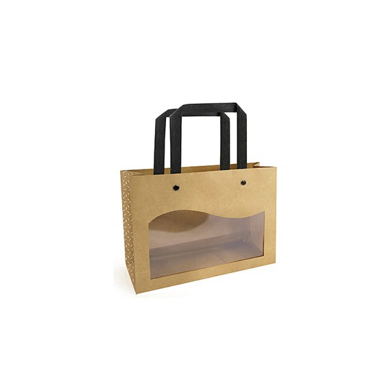 SAC KRAFT VITRINE ANSES PLATES 20*7,5*15cm