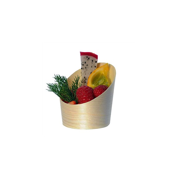 LUNCHSET VERRINE EN BOIS Ø65*30/65mm 85ml