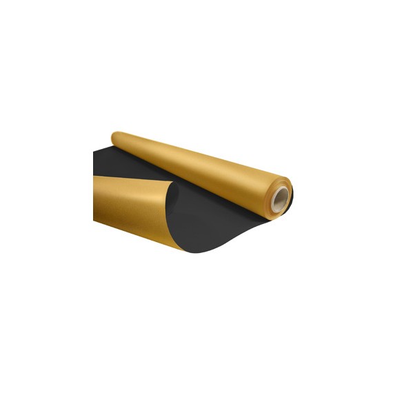 Bobine cadeau réversible Kraft 0,79*40m 60g/m² - Gold/Black