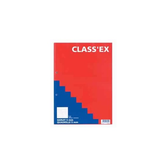 BLOC DE COURS CLASSEX A4 QUAD 5mm  2 TROUS 70g/m²