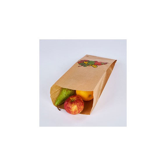 SAC À FRUIT KRAFT BRUN STRIÉE 40g/m² - 2 kg - 17*(2*5)*39cm