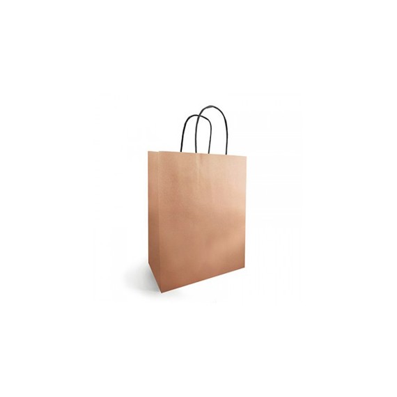 SAC KRAFT ANSES TORSADÉES 18*8*22cm 90g/m² 'COPPER'