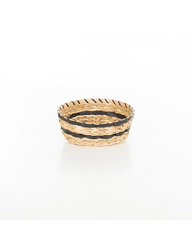 PANIER ROND OSIER Ø34*11cm BEIGE / NOIR