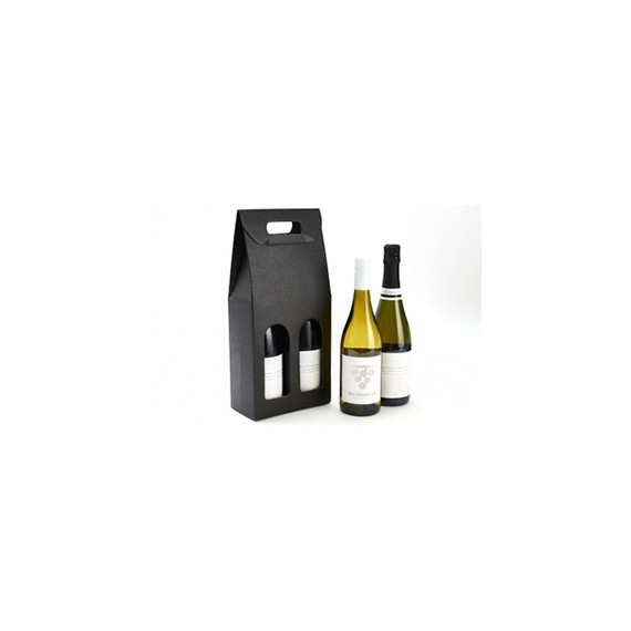 Boite portable 2 btls - 18*9*38,5cm - Noir mat