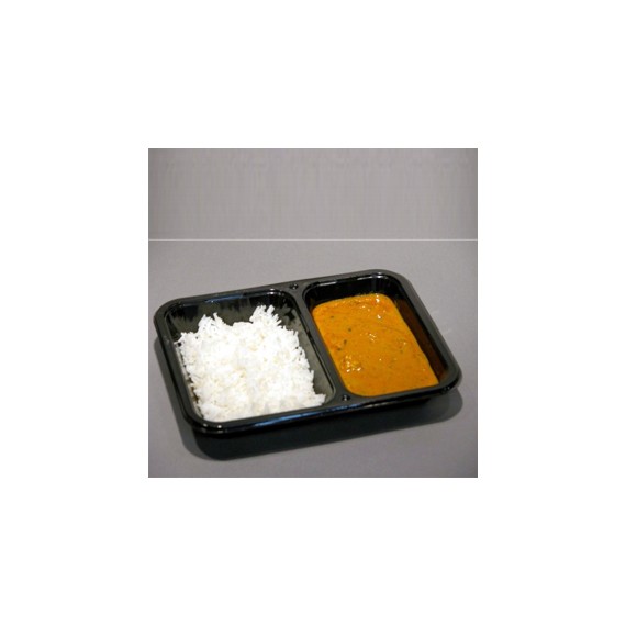 RAVIER MENU C-PET 226*177*45mm noir 2 comp - 445+700cc - P1778B