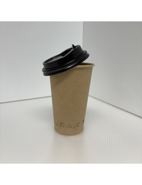 Couv. Noir pour Gobelet Kraft 220 et 340cc - 'Save The Earth'