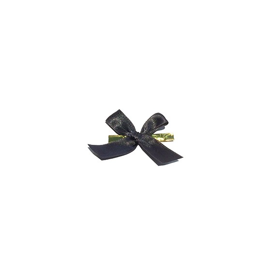 NOEUD SATIN ANTHRACITE SUR BARETTE