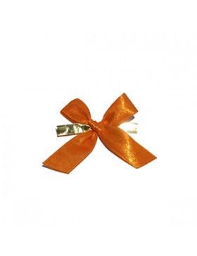 NOEUD SATIN ORANGE SUR BARETTE