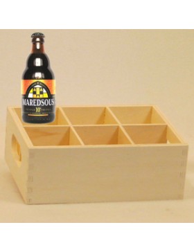 PLATEAU BOIS 6 BOUTEILLES BIERES TRAPISTES