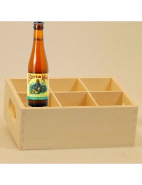 PLATEAU BOIS 6 BOUTEILLES BIERES 25cl
