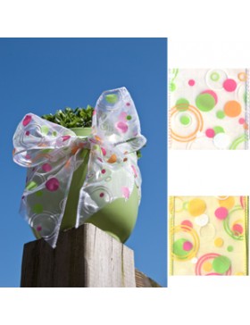 RUBAN ORGANZA LAITONNÉ CONFETTI 63mm*15m