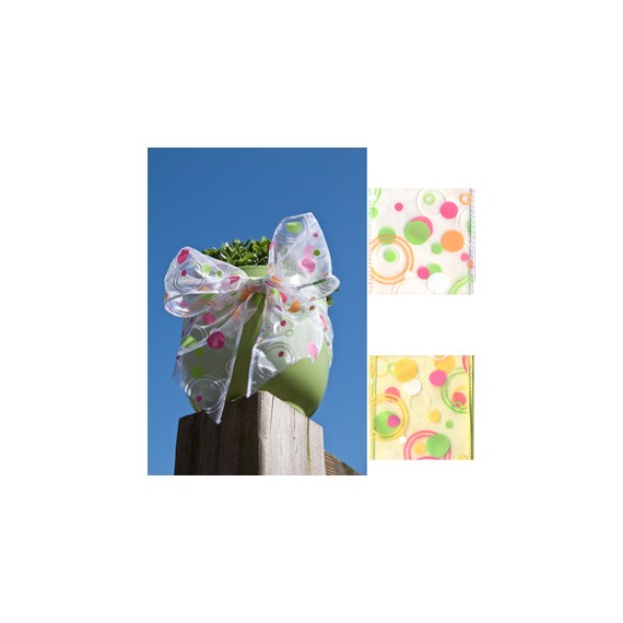 RUBAN ORGANZA LAITONNÉ CONFETTI 63mm*15m