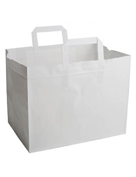 SAC KRAFT ANSE PLATE 32+17*25cm - 70g/m² BLANC