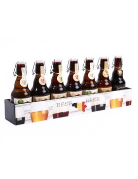 Caisse bois 'Best Belgian Beer' - 7 btls Trap. - 51*8,5*7cm