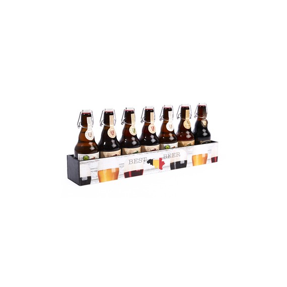 Caisse bois 'Best Belgian Beer' - 7 btls Trap. - 51*8,5*7cm