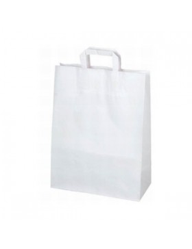 SAC KRAFT ANSE PLATE 22+10*36cm - 70g/m² BLANC