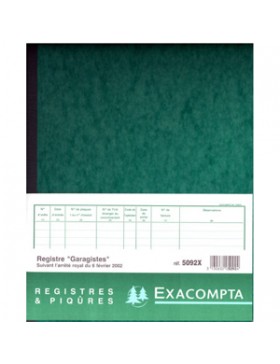 REGISTRE POUR GARAGISTE EXACOMPTA 5092X