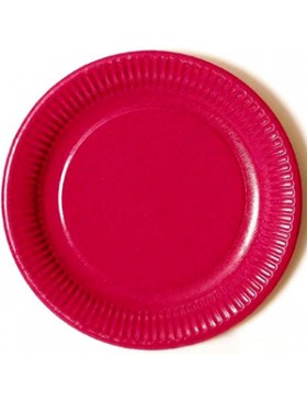 ASSIETTE CARTON + PE Ø23cm ROUGE