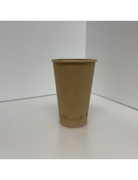 Gobelet Carton Kraft Brun - 340cc (12oz) - 'Save The Earth'