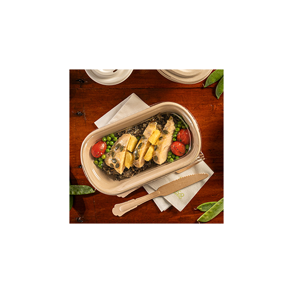 Couv. Pour Lunch Box Bagasse 1000ml - PET