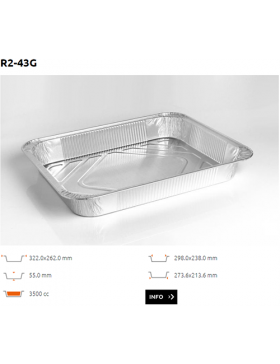 Ravier Alu bord roulé - R2-43G - 1/2GN - 3500CC