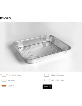 Ravier Alu bord roulé - R1-32G - 1/2GN - 2500CC