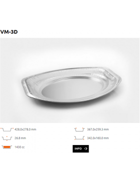 Plateau Alu bord roulé - VM-3D - 1430CC