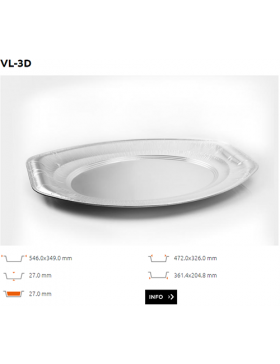 Plateau Alu bord roulé - VL-3D - 2285CC