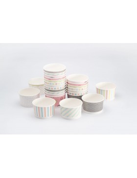 Pot à glace Carton - Ø93mm - 245cc - Mix Pastel