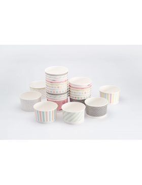 Pot à glace Carton - Ø85mm - 160cc - Mix Pastel