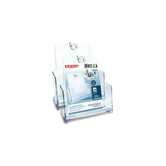 PORTE BROCHURE A5 PLEXI ép.33mm AVEC PERFO FIXATION