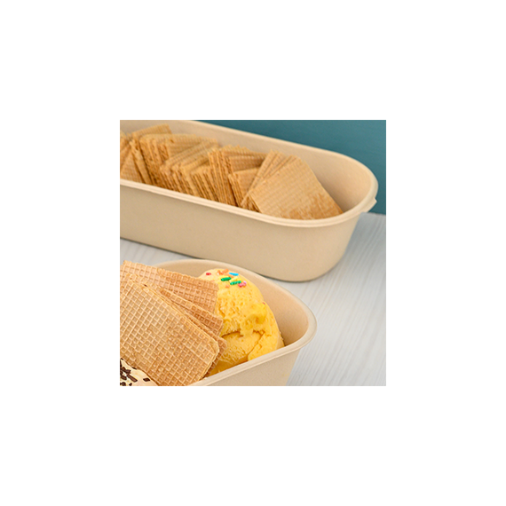 Lunch box 1 comp. Bagasse 1000ml - Bagasse