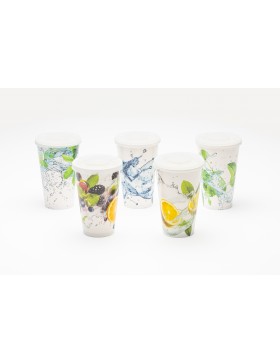 Gobelet Carton 400cc 'Cold Drinks' - Ø90mm - 5 dessins assortis