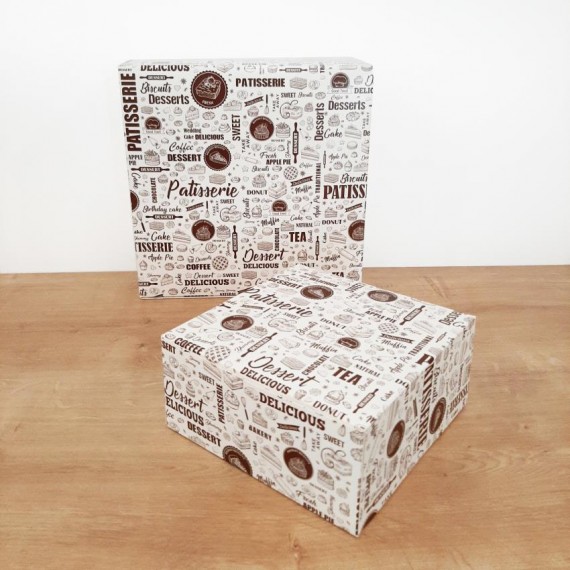 Boite à tarte 25*25*10cm 'Gourmandise'