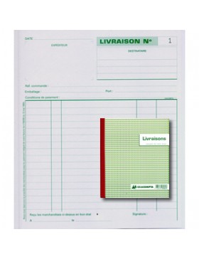 CARNET DE LIVRAISON EXACOMPTA 13161 3 COPIES 21*18cm