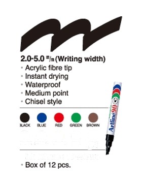 MARQUEUR ARTLINE 90 NOIR BISAUTÉ 5mm